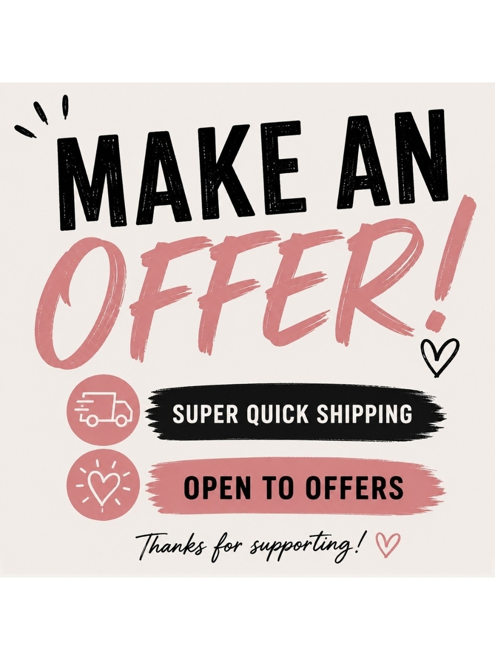 Make An Offer Pink Party Sign - Home Party Supplies